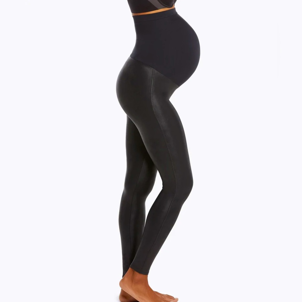 Spanx Maternity Mama Faux Leather Leggings Size Medium NWT
